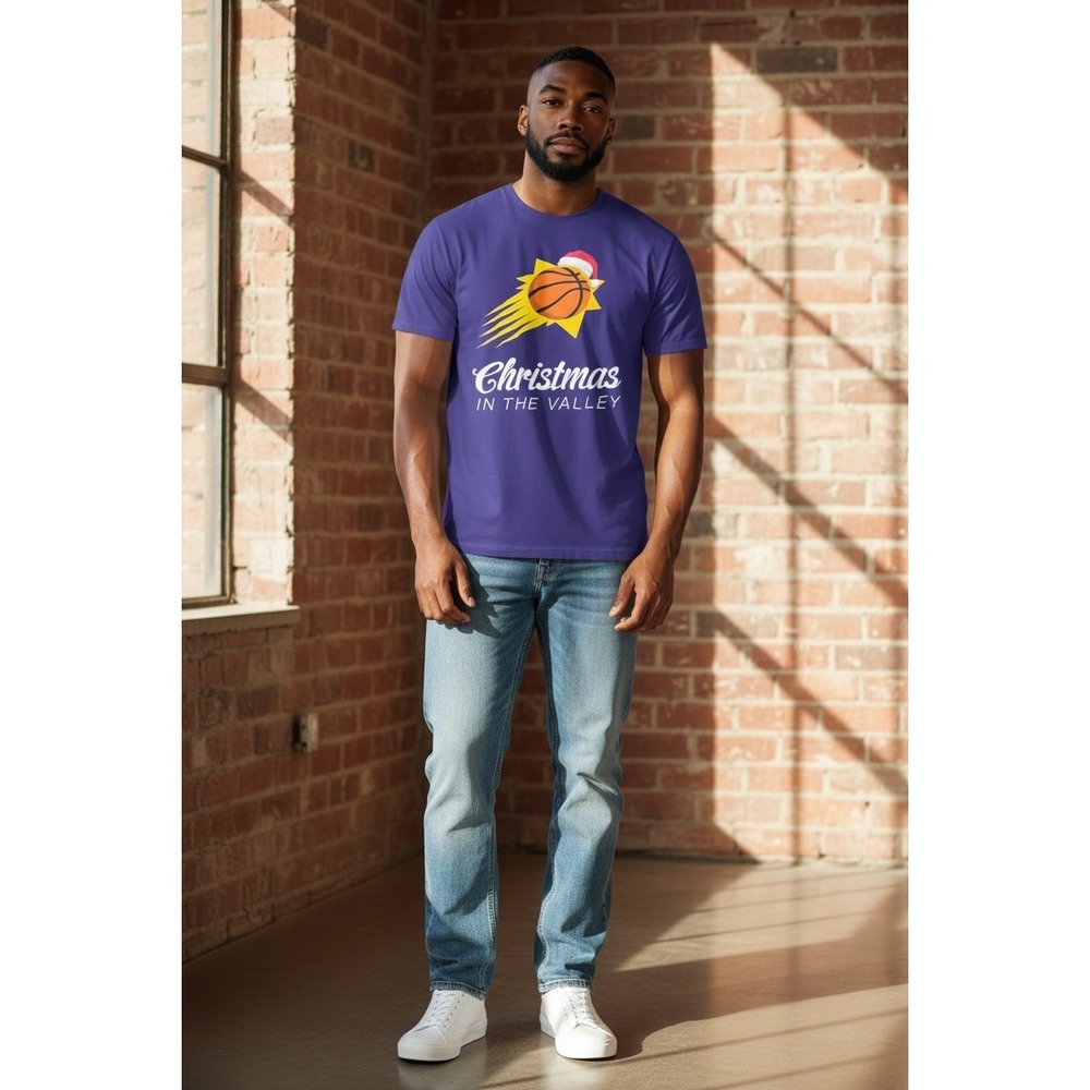 Phoenix Suns Christmas in the Valley Purple Graphic T-Shirt Mens 3XL Holiday NBA